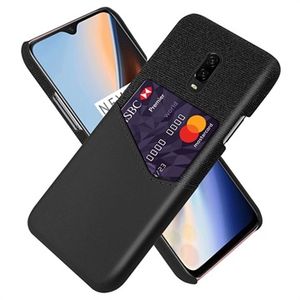 KSQ OnePlus 7 Hoesje met Kaartvak - Zwart