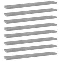 vidaXL Wandschappen 8 st 60x10x1,5 cm spaanplaat betongrijs