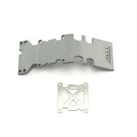 Skidplate, rear plastic (grey)/ stainless steel plate