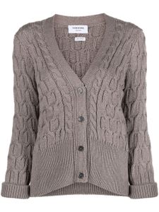 Thom Browne cardigan Crisscross en maille torsadée - Marron