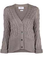 Thom Browne cardigan Crisscross en maille torsadée - Marron