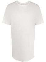 Boris Bidjan Saberi t-shirt long à détail de lacet - Gris