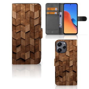 Book Style Case voor Xiaomi Redmi 12 Wooden Cubes