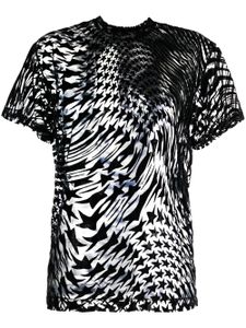 Mugler star-print mesh T-shirt - Noir