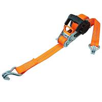 PETEX Automatische ratelspanband, zelfoprollend, 1-delig, 5 m x 35 mm, 1.000/2.000 daN, tot 2000 kg, oranje, dubbele punthaak