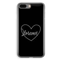 Forever heart black: iPhone 8 Plus Transparant Hoesje