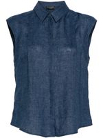 Emporio Armani chemise en chambray à plis - Bleu