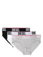 Diesel lot de trois slips à bande logo - Blanc