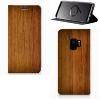 Samsung Galaxy S9 Book Wallet Case Donker Hout