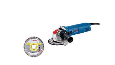 Bosch Professional haakse slijpmachine GWX 14-125 (met X-LOCK-opname, 1.400 watt, schijf-Ø 125 mm, incl. 1x X-LOCK diamantslijpschijf Standard for Universal, beschermkap, extra handgreep, in doos)
