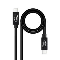 NANOCABLE 10.01.5001 - USB 4 Gen 3x2 40Gbps 5A/240W, USB-C naar USB-C, compatibel met Thunderbolt 3 en Thunderbolt 4, tot 8K bij 60Hz, zwart, 1 meter