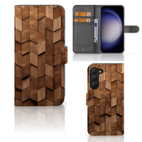 Book Style Case voor Samsung Galaxy S23 Plus Wooden Cubes - thumbnail