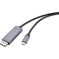 Renkforce DisplayPort AV aansluitkabel [1x DisplayPort-stekker - 1x USB-C™ stekker] 1,00 m zwart