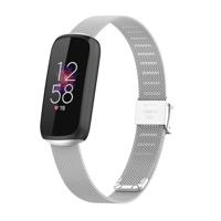 By Qubix - Compatible met Fitbit Luxe - Milanese bandje met klemsluiting - Zilver - Compatible fitbit bandje