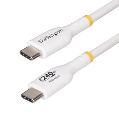 StarTech.com 4m USB-C Laadkabel, Wit, USB-IF Gecertificeerde USB Kabel, 240W PD EPR, USB 2.0 Type-C Laptop Laadkabel, M/M