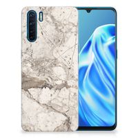 OPPO A91 TPU Siliconen Hoesje Marmer Beige - thumbnail