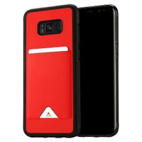 Samsung Galaxy S8 Plus TPU Hoesje Rood met Pashouder - thumbnail