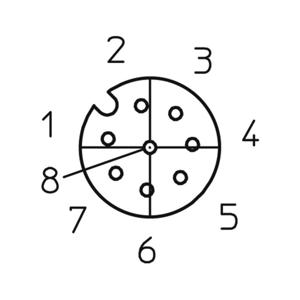 Lutronic 1079 Sensor/actuator connector, geassembleerd M12 Aantal polen: 8 Koppeling, haaks 5.00 m 1 stuk(s)