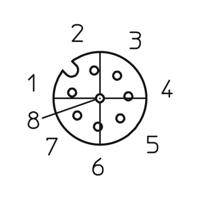 Lutronic 1079 Sensor/actuator connector, geassembleerd M12 Aantal polen: 8 Koppeling, haaks 5.00 m 1 stuk(s)