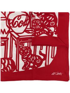 TASCHEN foulard en soie Ai Weiwei. "Cats and Dogs" - Rouge