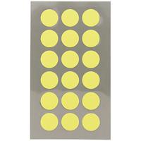 Hobby stickers - 216x stuks - D15 mm - neon geel ronde stickers - Kantoor stickers - Scrapbook