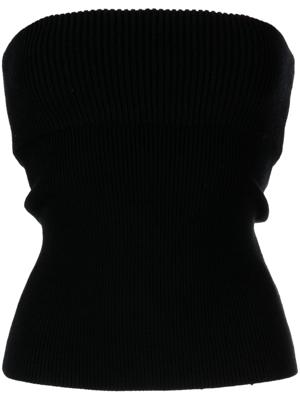 Alexander Wang haut bustier Brynn en maille nervurée - Noir