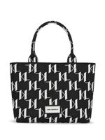 Karl Lagerfeld sac cabas K/Monogram médium en maille - Noir - thumbnail