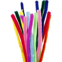 Creotime chenille draad 200 stuks 30 cm 15 mm multicolor