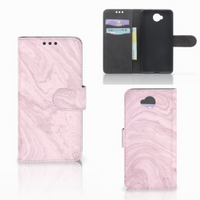 Microsoft Lumia 650 Bookcase Marble Pink - Origineel Cadeau Vriendin - thumbnail