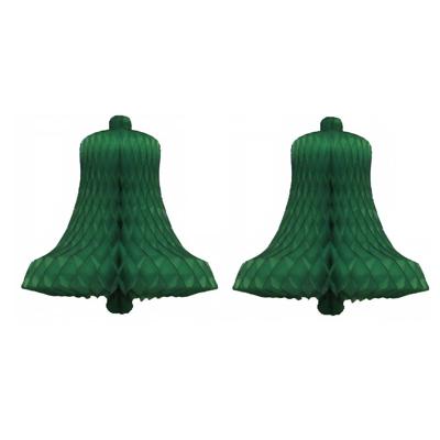 Haza Original Decoratieve Kerstklokken 28 Cm 2 Stuks Donkergroen