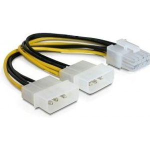 Delock 82397 Kabel PCI Express-voeding 8-pins naar 2 x 5¼" voor grafische kaart