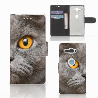 Telefoonhoesje met Pasjes Sony Xperia XZ2 Compact Britse Korthaar Telefoonhoesje met Pasjes Sony Xperia XZ2 Compact Britse Korthaar