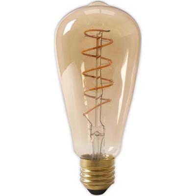 Calex LED Full Glass Flex Filament Rustik Lamp 240V 4W 200lm E27 ST64, Gold 2100K Dimmable, energy label A Calex LED Full Glass Flex Filament Rustik Lamp 240V 4W 200lm E27 ST64, Gold 2100K Dimmable, energy label A