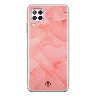 Huawei P40 Lite siliconen hoesje - Marmer roze Huawei P40 Lite siliconen hoesje - Marmer roze