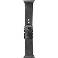 DBramante1928 Bornholm Apple Watch 42/44/45 mm Leren Bandje Zwart/Space Gray
