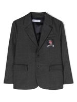 Dolce & Gabbana Kids blazer boutonné en maille à logo brodé - Gris