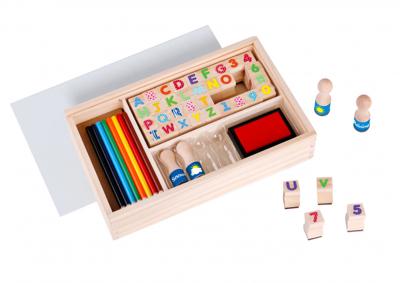 Tooky Toy stempelset alfabet junior 29 x 21 cm hout 49 delig