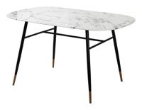 Artistiq Eettafel Steffani Deens Ovaal, Marmerlook, 140 x 90cm - Wit