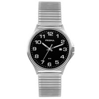 Prisma P.1686.54VG Horloge rekband staal zilverkleurig-zwart 39 mm - thumbnail