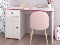 Bureau SMOOKIE witte pijnboom/roze - thumbnail