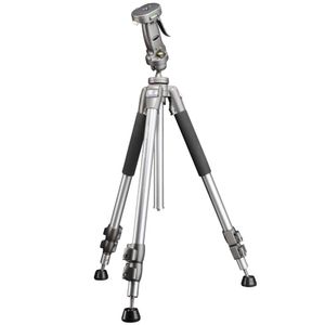 Walimex WAL-6702 Tripod 1/4 inch, 3/8 inch Werkhoogte: 60 - 156 cm Zilver Incl. tas, Kogelkop