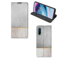 OnePlus Nord CE 5G Book Wallet Case Wood Concrete - thumbnail