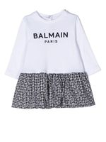 Balmain Kids robe à motif monogrammé - Blanc - thumbnail