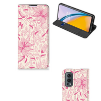 OnePlus Nord 2 5G Smart Cover Pink Flowers - thumbnail