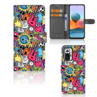 Xiaomi Redmi Note 10 Pro Wallet Case met Pasjes Punk Rock