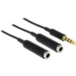 DeLOCK 65575 audio kabel 0,25 m 3.5mm 2x3.5mm Zwart