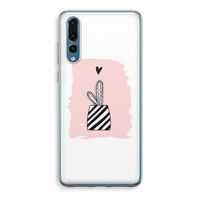 Zwart-wit cactus: Huawei P20 Pro Transparant Hoesje