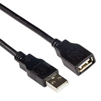 ACT USB 2.0 A male - USB A female zwart 3,00 m - thumbnail