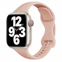 By Qubix - Sportbandje Slim Fit - Lichtroze - Compatible met Apple Watch 44mm / 45mm / 46mm / 49mm - Compatible Apple watch bandjes