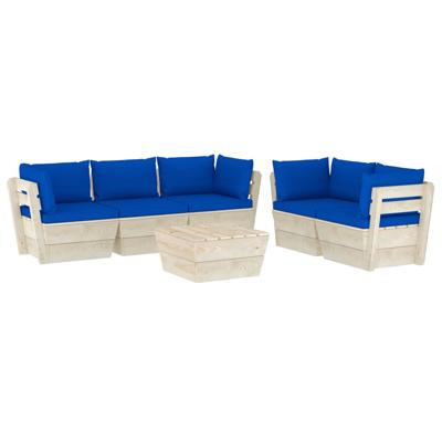 vidaXL 6-delige Loungeset met kussens pallet vurenhout vidaXL 6-delige Loungeset met kussens pallet vurenhout